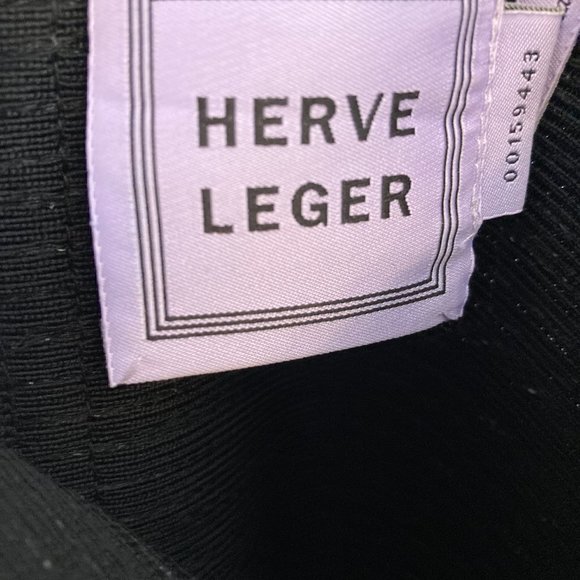 HERVE LEGER Black Sleeveless Sequin Accented Bandage Dress - Picture 2 of 8